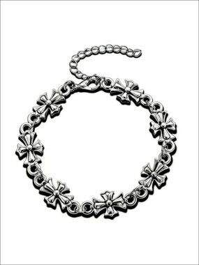 Gothic Cross Link Bracelet Punk Style Adjustable Alloy Unisex
